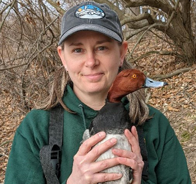 Barb holding a duck